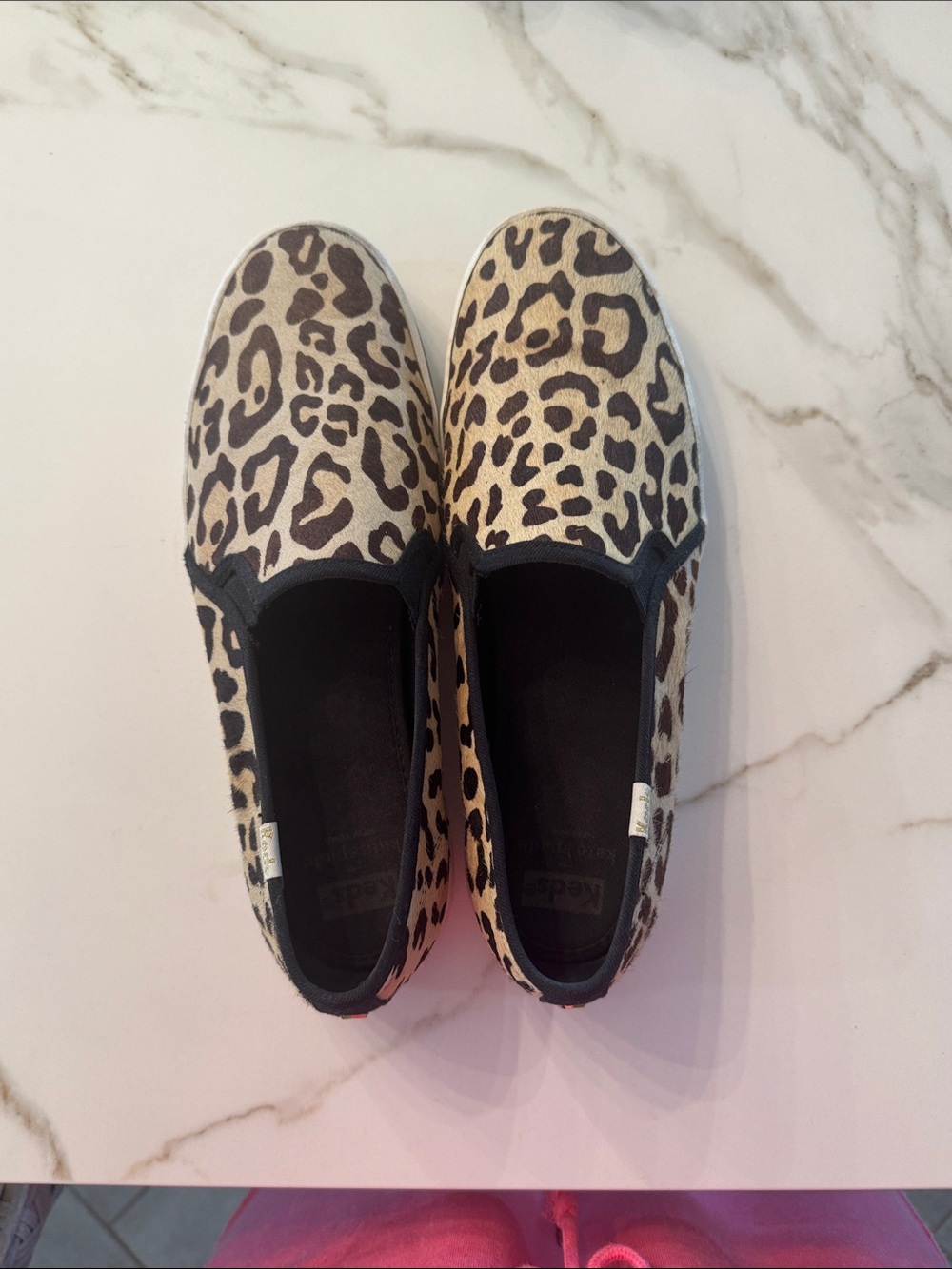 Keds Leopard Print Slip-On Sneakers - Black & Tan